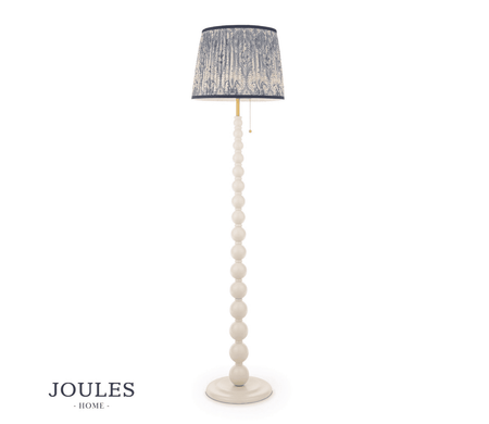 Joules Harewood Floor Lamp Matt Cream and Matt Antique Brass With Shade