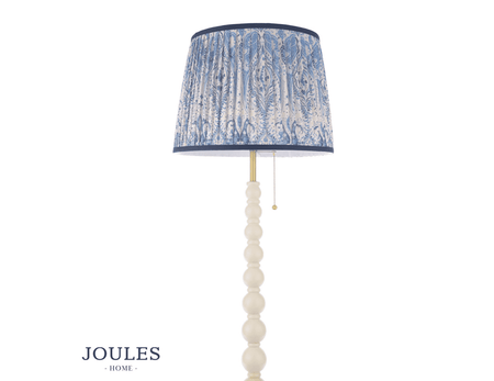 Joules Harewood Floor Lamp Matt Cream and Matt Antique Brass With Shade