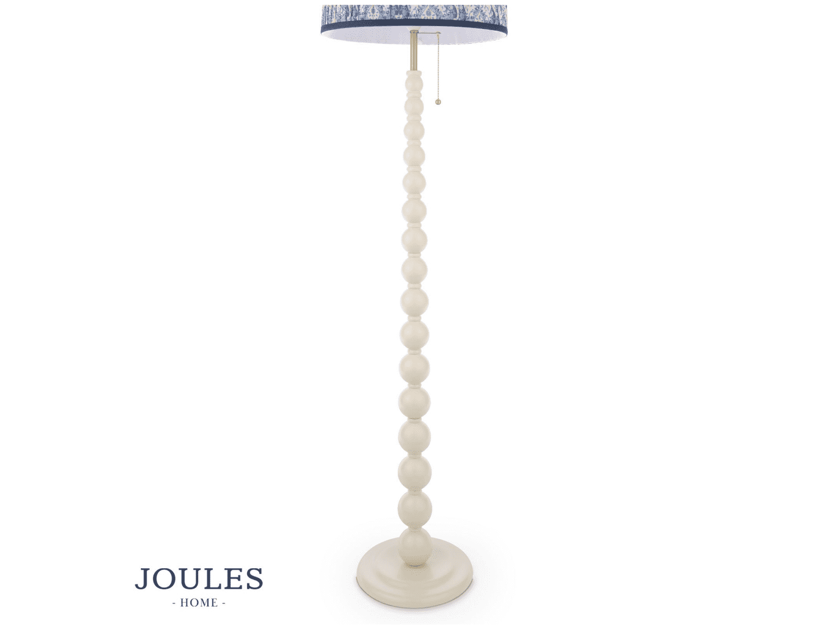 Joules Harewood Floor Lamp Matt Cream and Matt Antique Brass With Shade
