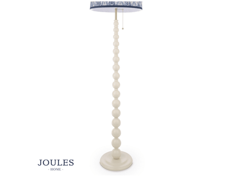 Joules Harewood Floor Lamp Matt Cream and Matt Antique Brass With Shade