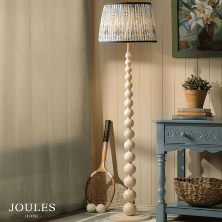 Joules Harewood Floor Lamp Matt Cream and Matt Antique Brass With Shade