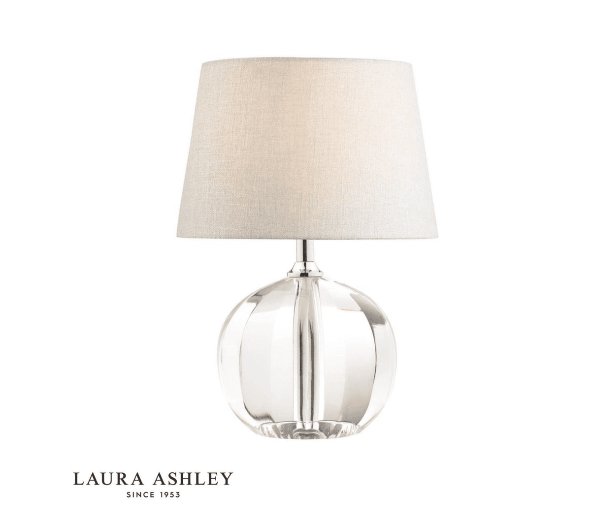 Laura Ashley Lydia Table Lamp Glass and Polished Chrome Base Only