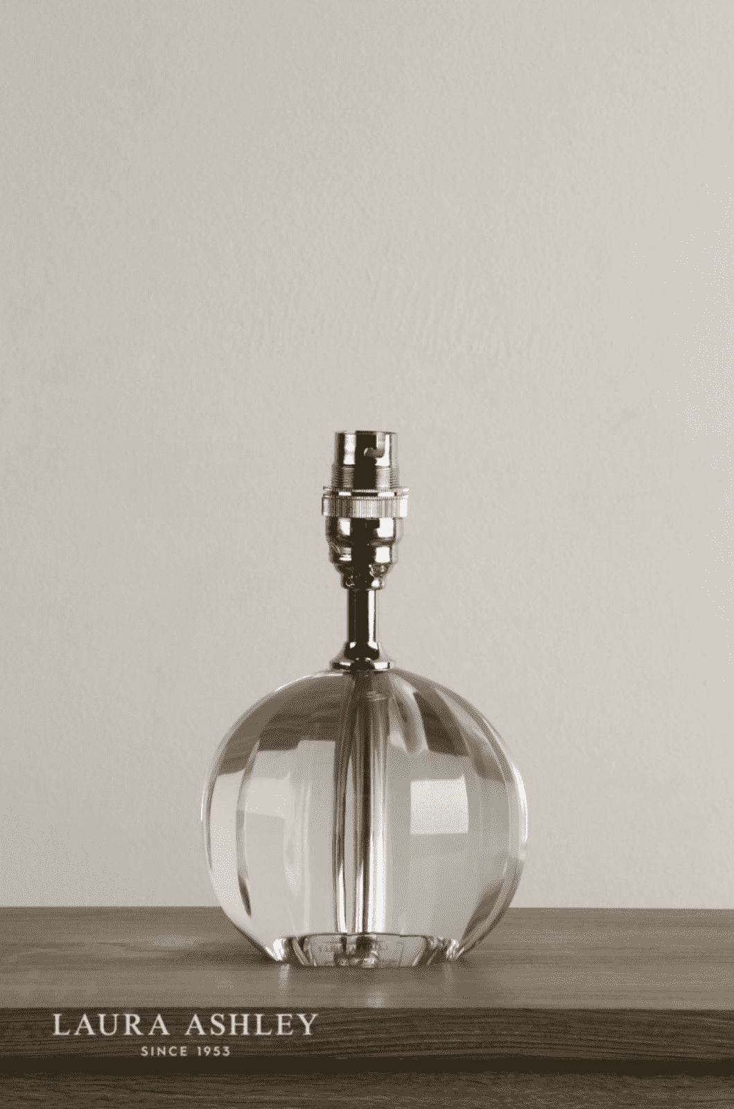Laura Ashley Lydia Table Lamp Glass and Polished Chrome Base Only