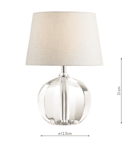 Laura Ashley Lydia Table Lamp Glass and Polished Chrome Base Only
