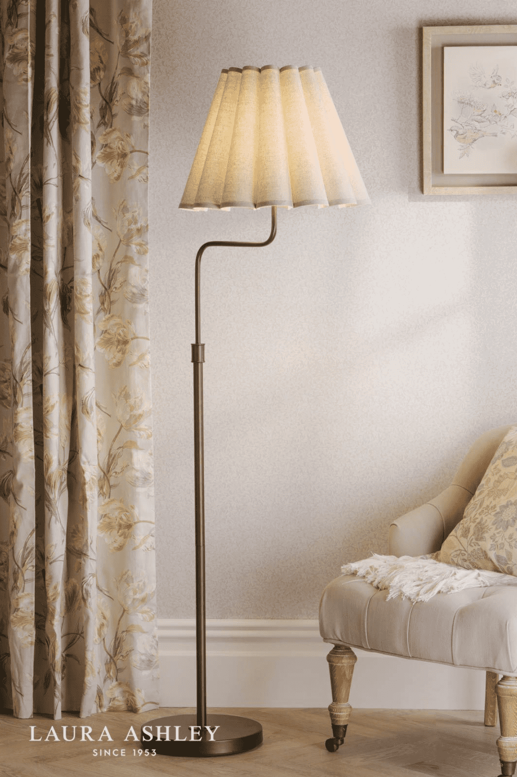 Laura Ashley Holwell Floor Lamp Antique Bronze With Shade