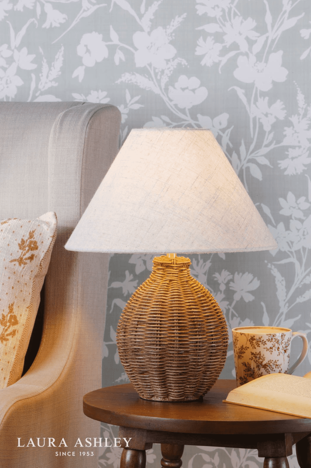 Laura Ashley Fernhill Table Lamp Antique Brown With Shade