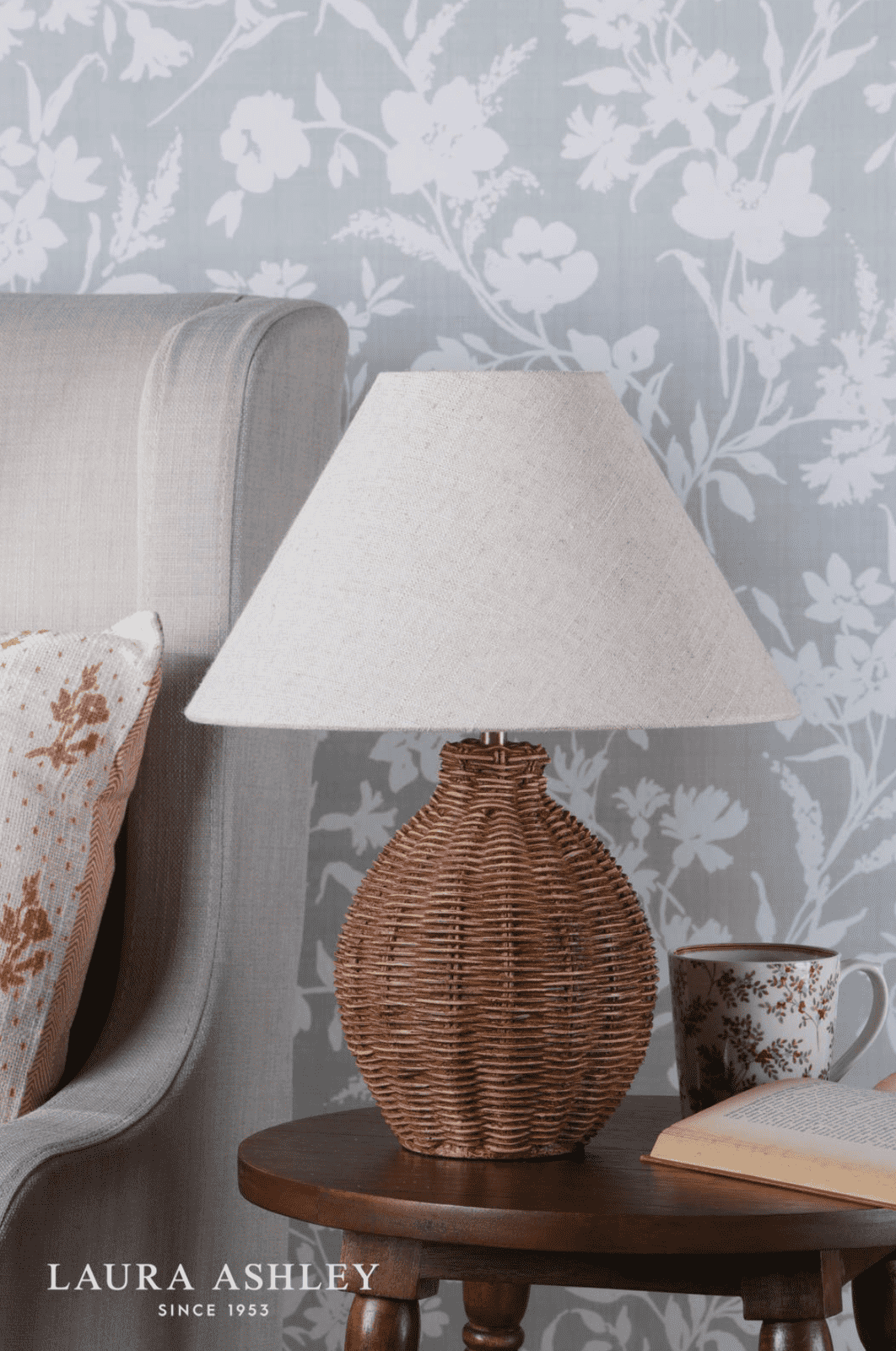 Laura Ashley Fernhill Table Lamp Antique Brown With Shade