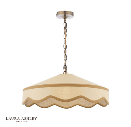 Laura Ashley Buckenham Pendant Natural Rattan and Antique Brass