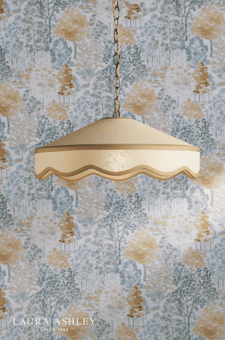 Laura Ashley Buckenham Pendant Natural Rattan and Antique Brass