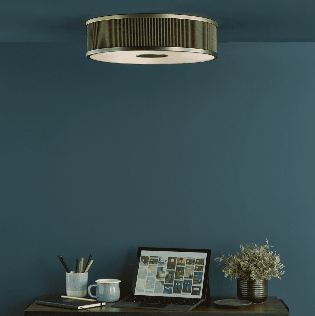 Alvaro 3 light flush Pendant Antique Bronze