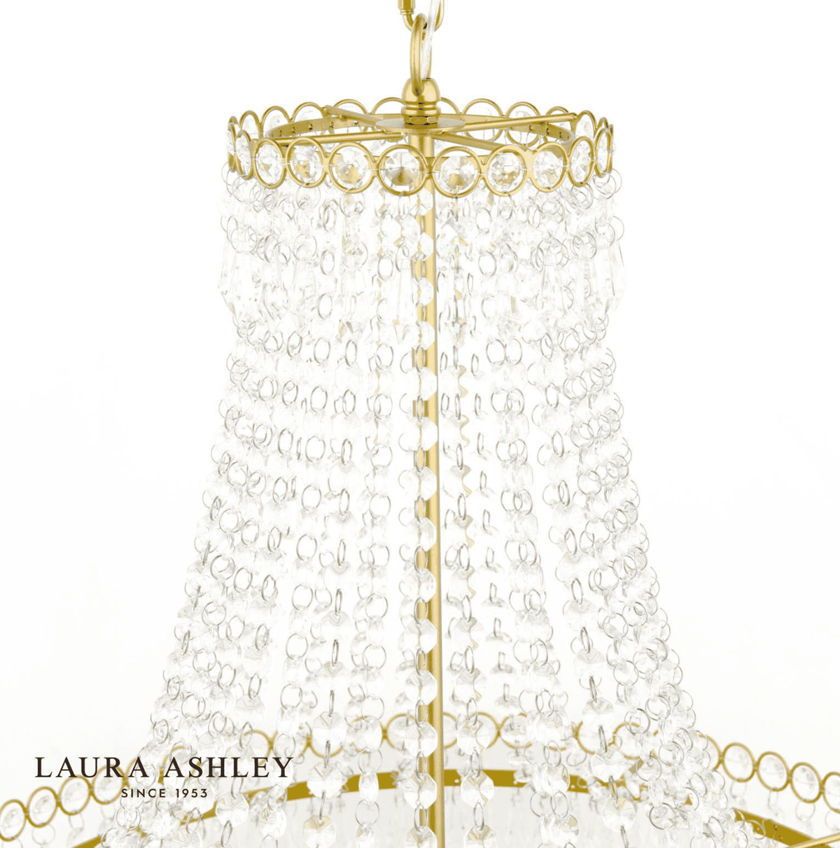 Laura Ashley Enid 5 Light Grande Chandelier Glass and Matt Antique Brass