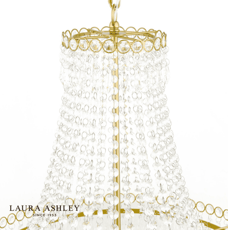 Laura Ashley Enid 5 Light Grande Chandelier Glass and Matt Antique Brass