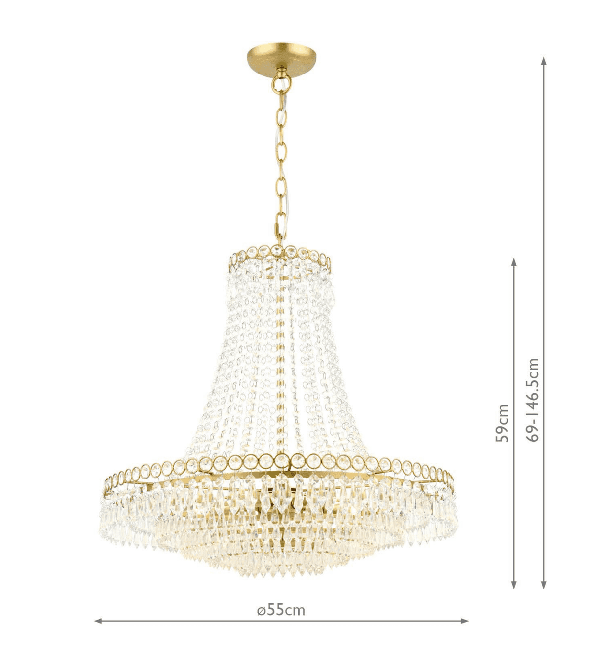 Laura Ashley Enid 5 Light Grande Chandelier Glass and Matt Antique Brass