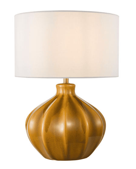 Amrita Table Lamp Brown Ceramic and Antique Brass Base Only