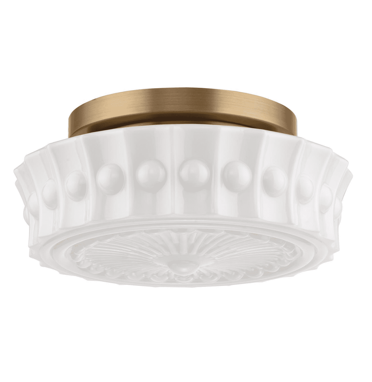 Neema 2 Light Flush Opal Glass and Antique Bronze