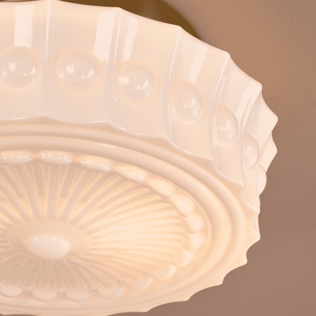 Neema 2 Light Flush Opal Glass and Antique Bronze