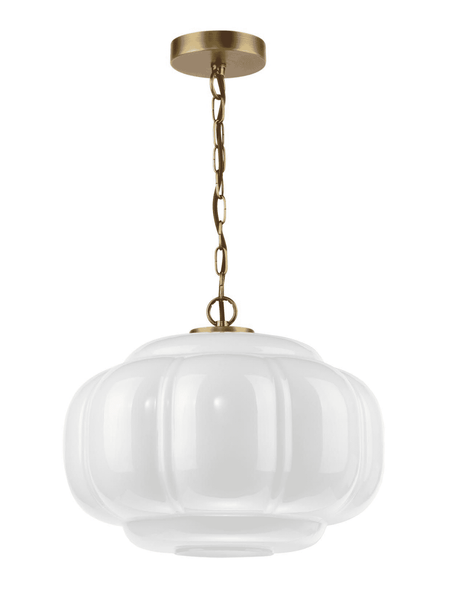 Sumitra Large Pendant Antique Bronze and Opal Glass