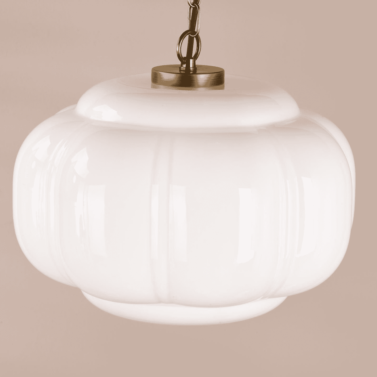 Sumitra Large Pendant Antique Bronze and Opal Glass