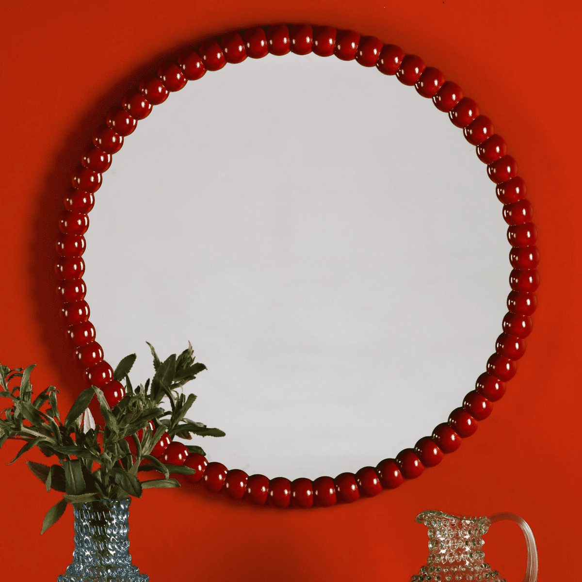 Ruan Round Mirror Red 70cm