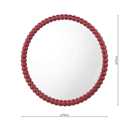 Ruan Round Mirror Red 70cm