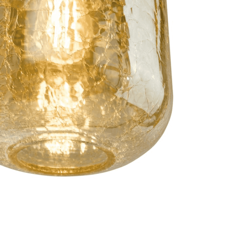 Tavia Pendant Satin Gold and Amber Glass