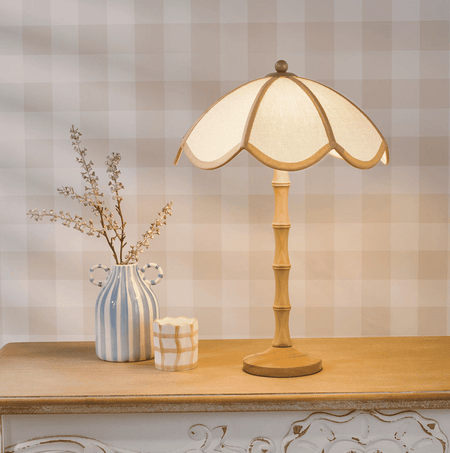 Giuliana 2LT Table Lamp - Wood with Rattan Shade