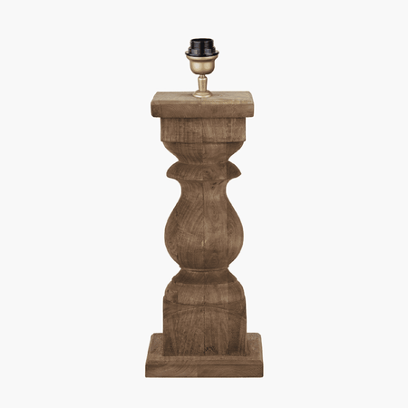 Kavya Antique Brown Turned Wood Table Lamp Base