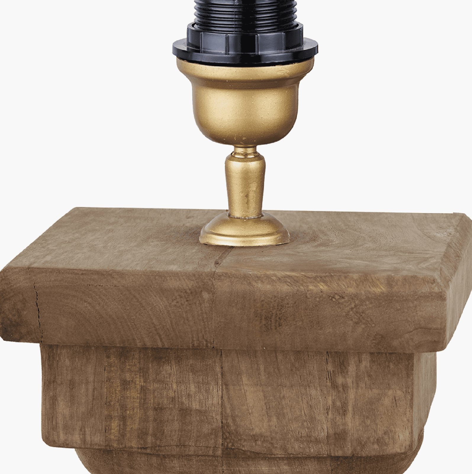 Kavya Antique Brown Turned Wood Table Lamp Base
