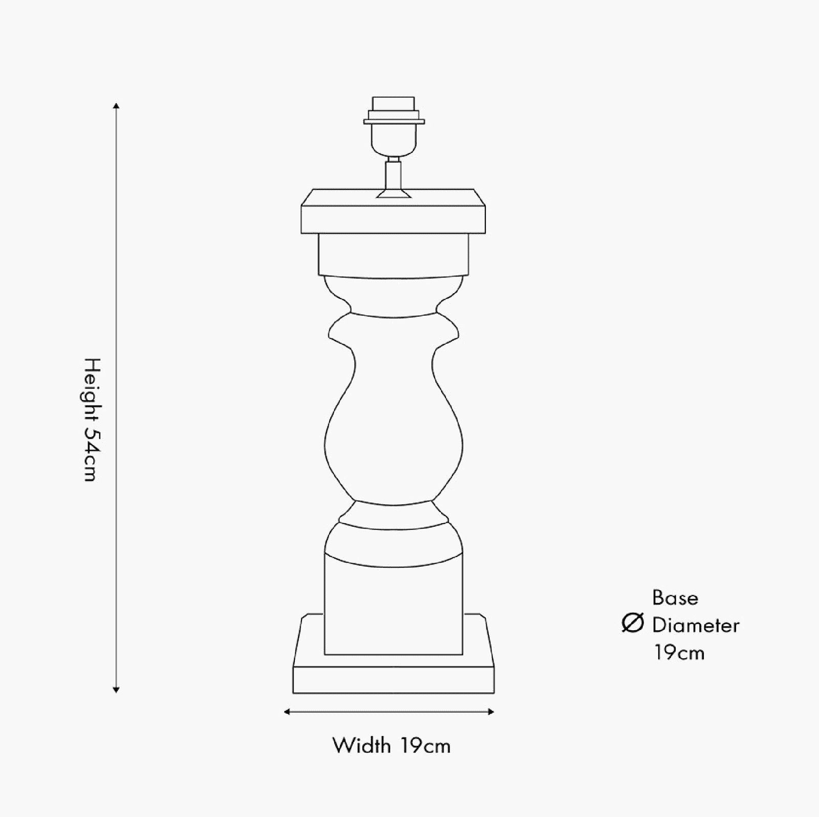 Kavya Antique Brown Turned Wood Table Lamp Base