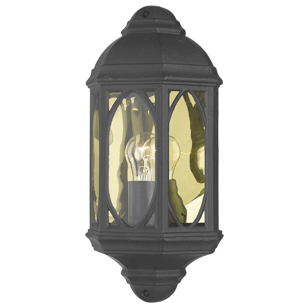 Tenby Outdoor Wall Light Black Glass IP43