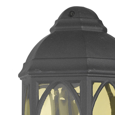 Tenby Outdoor Wall Light Black Glass IP43