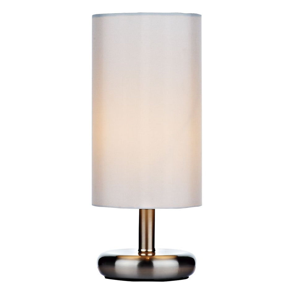 Tico Touch Table Lamp Satin Chrome With Shade