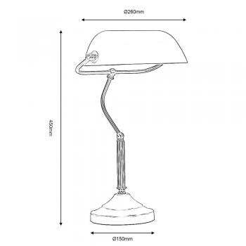 Tl 180 Ab Bankers Lamp Antique Brass