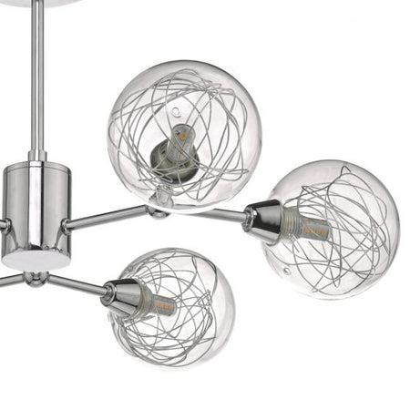 Tyka 6lt Semi Flush Polished Chrome & Glass
