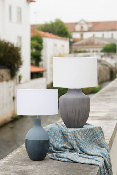 Udine Table Lamp Textured Grey Base Only