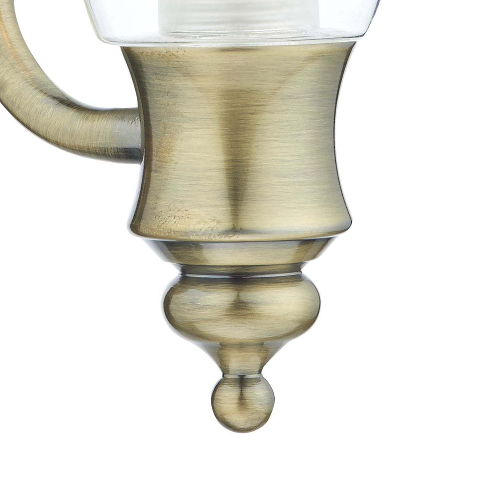 Vestry Bathroom Wall Light Antique Brass IP44