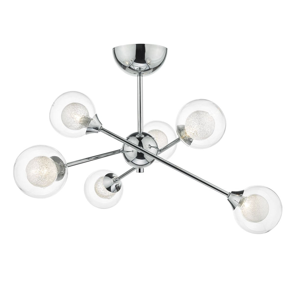 Zeke 6 Light Semi Flush Polished Chrome