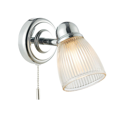 Cedric Bathroom Single Wall Spotlight Polished Chrome Glass IP44