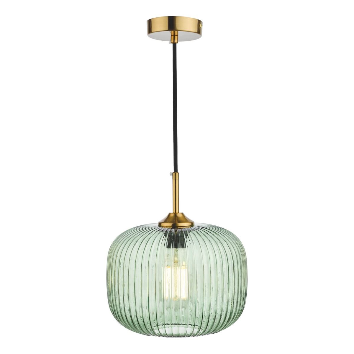 Demarius 1 Light Pendant Green Glass Bronze Detail