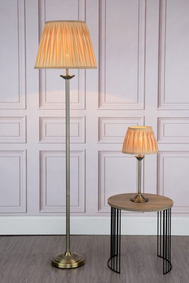 Hatton Floor Lamp Antique Brass With Shade