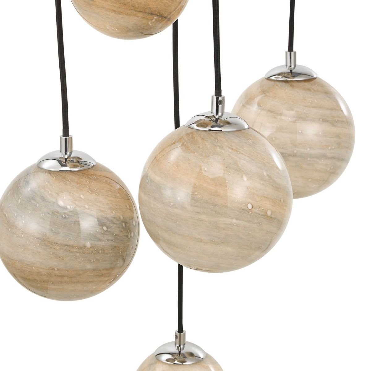 Mikara 12 Light Cluster Pendant Polished Chrome Glass 2.5M