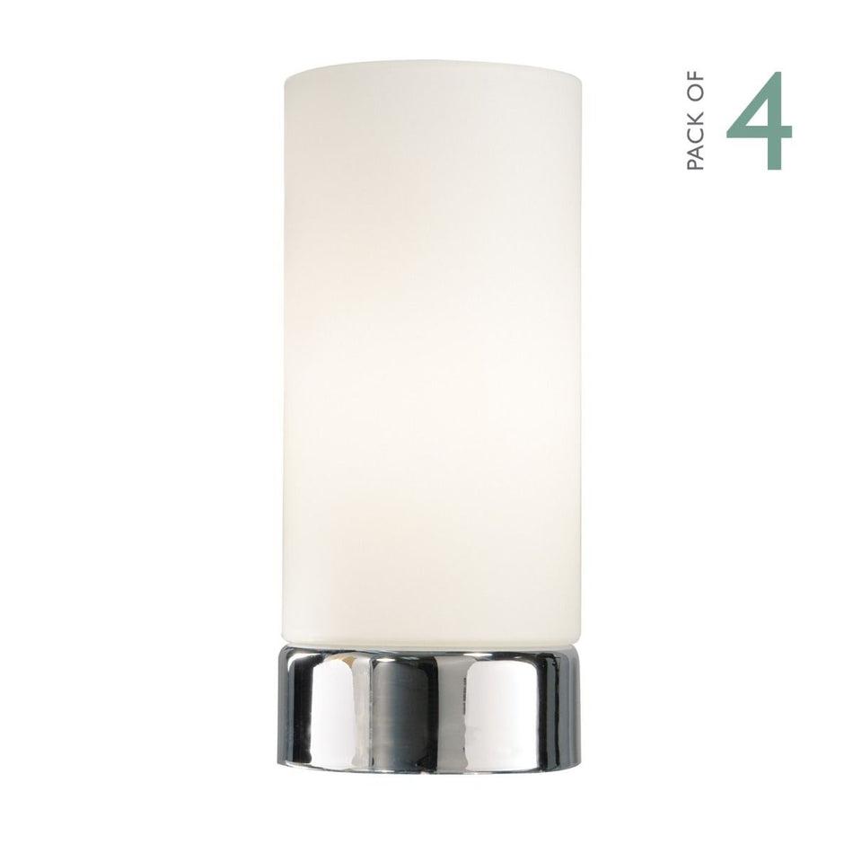 Owen Touch Table Lamp Polished Chrome Opal Glass Multipack