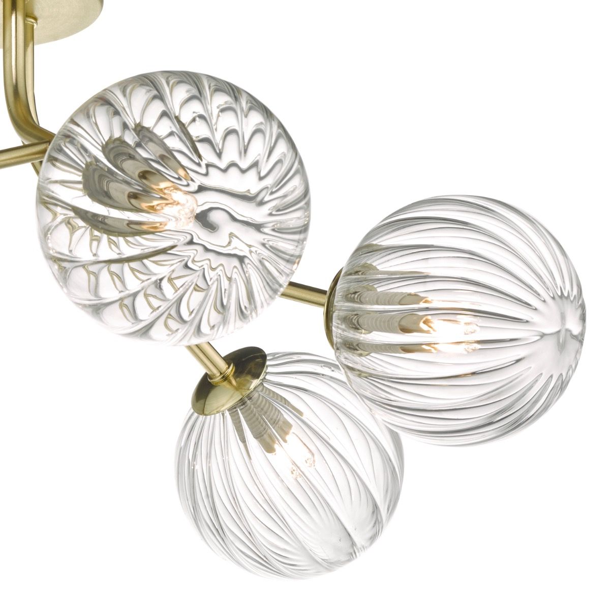 Yiska 6lt Semi Flush Gold & Glass