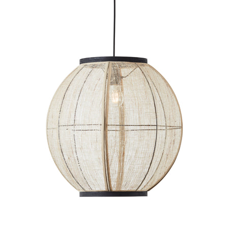 Zaire 1lt Pendant Natural linen & matt black