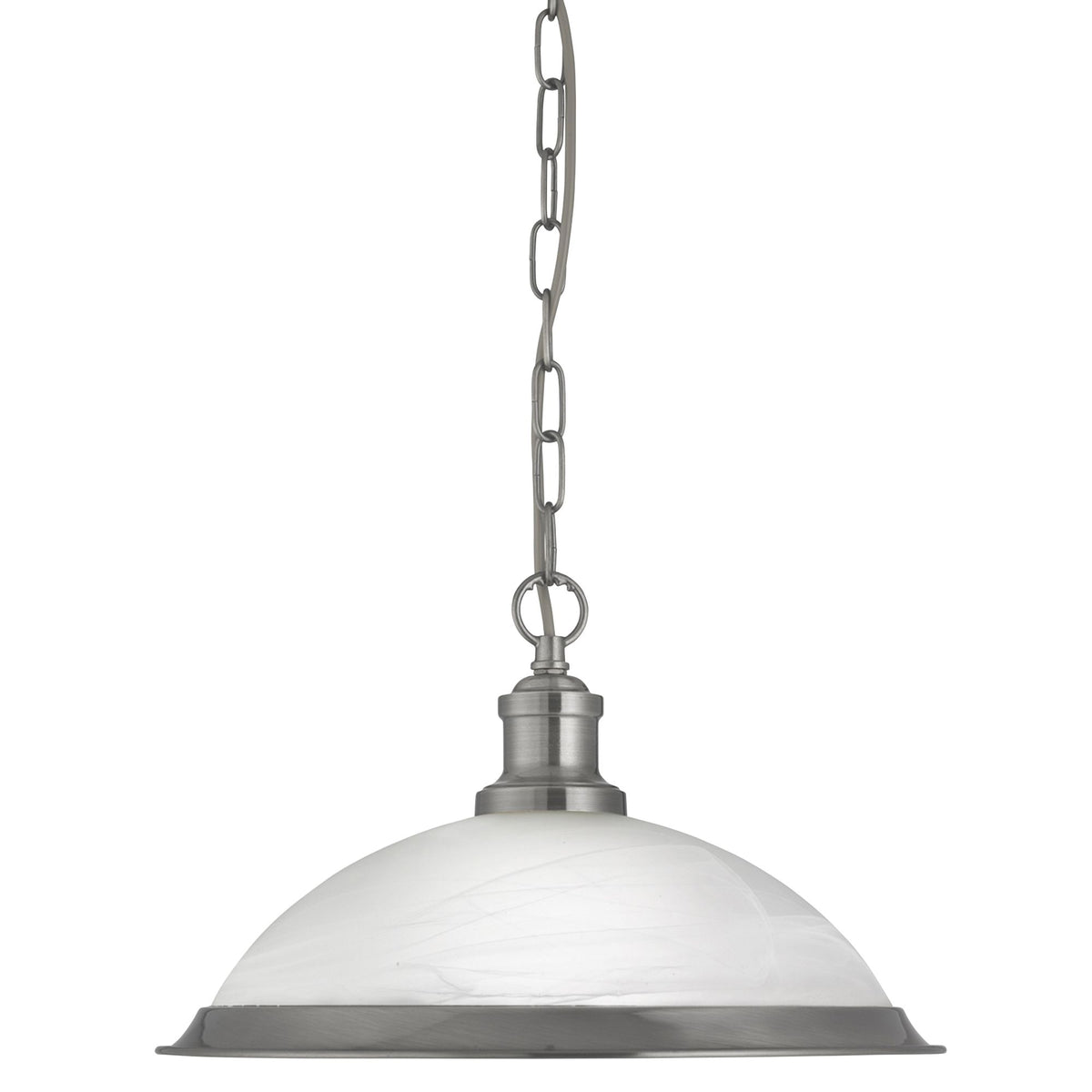 Bistro - 1Lt Pendant, Satin Silver, Marble Glass
