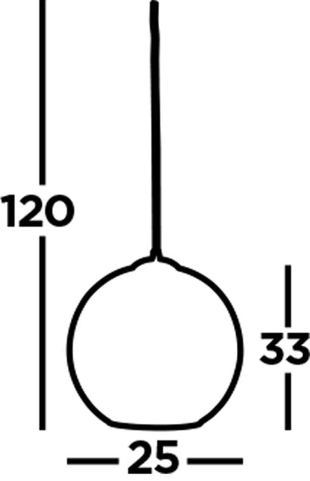 Balls 1Lt Round Pendant 25Cm Dia , Amber Glass, Antique Brass
