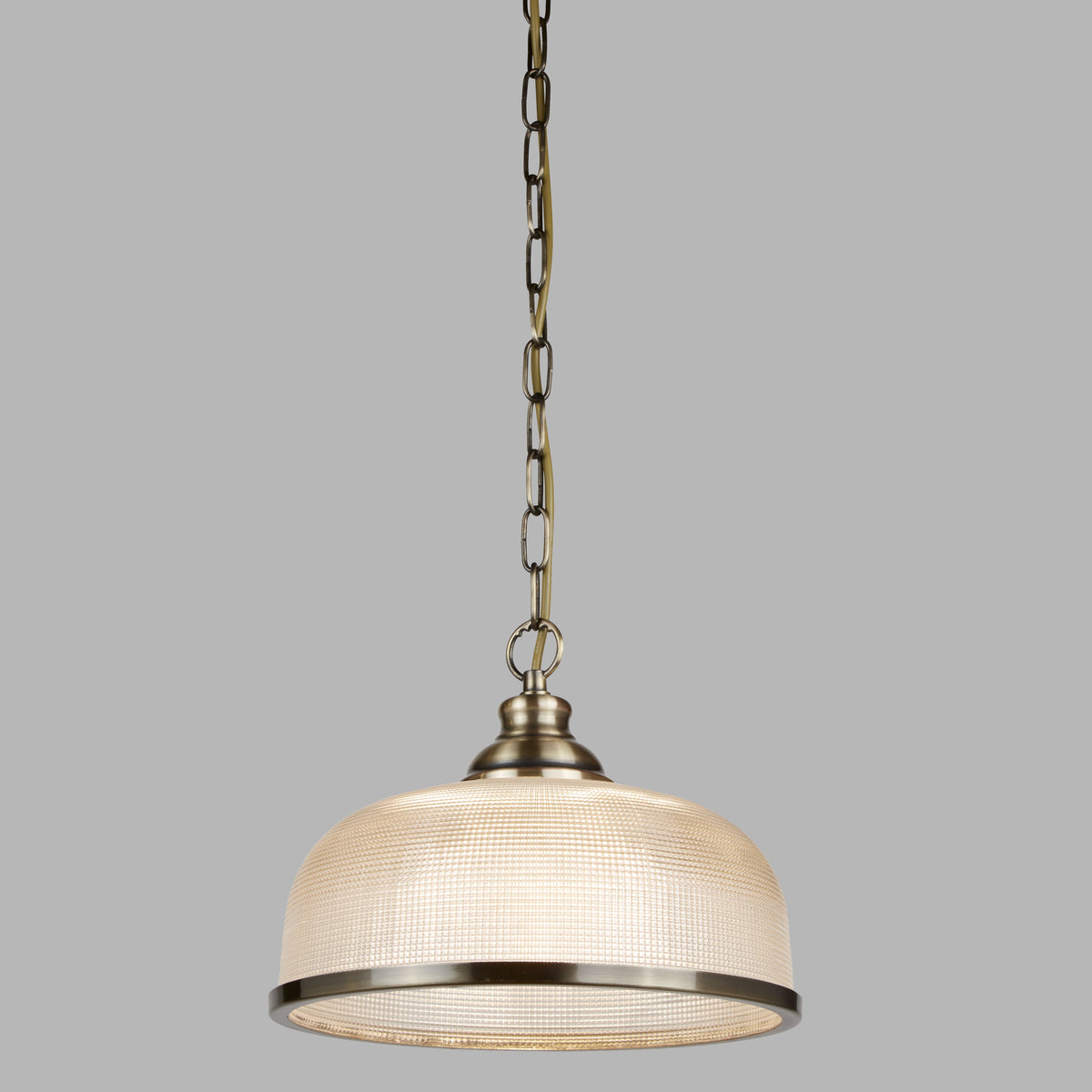 Bistro Ii - 1Lt Pendant, Antique Brass, Halophane Glass