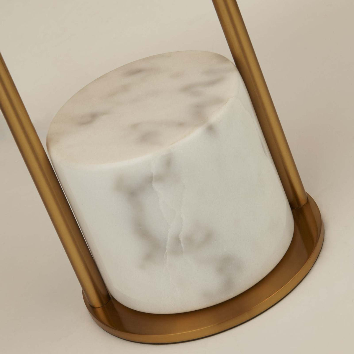 Claire Gold Table Lamp With White Marble Base And White Drum Shade