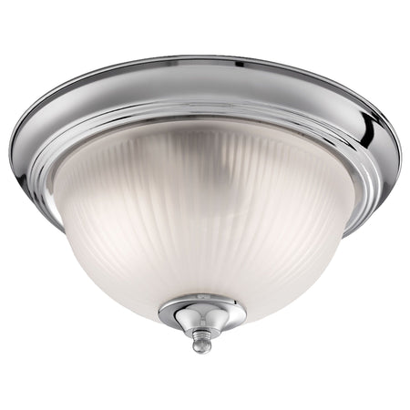 American Diner - 2Lt Ip44 Ceiling Flush, Chrome, Acid Glass