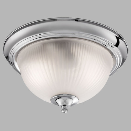 American Diner - 2Lt Ip44 Ceiling Flush, Chrome, Acid Glass